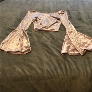 Pink velvet crop top